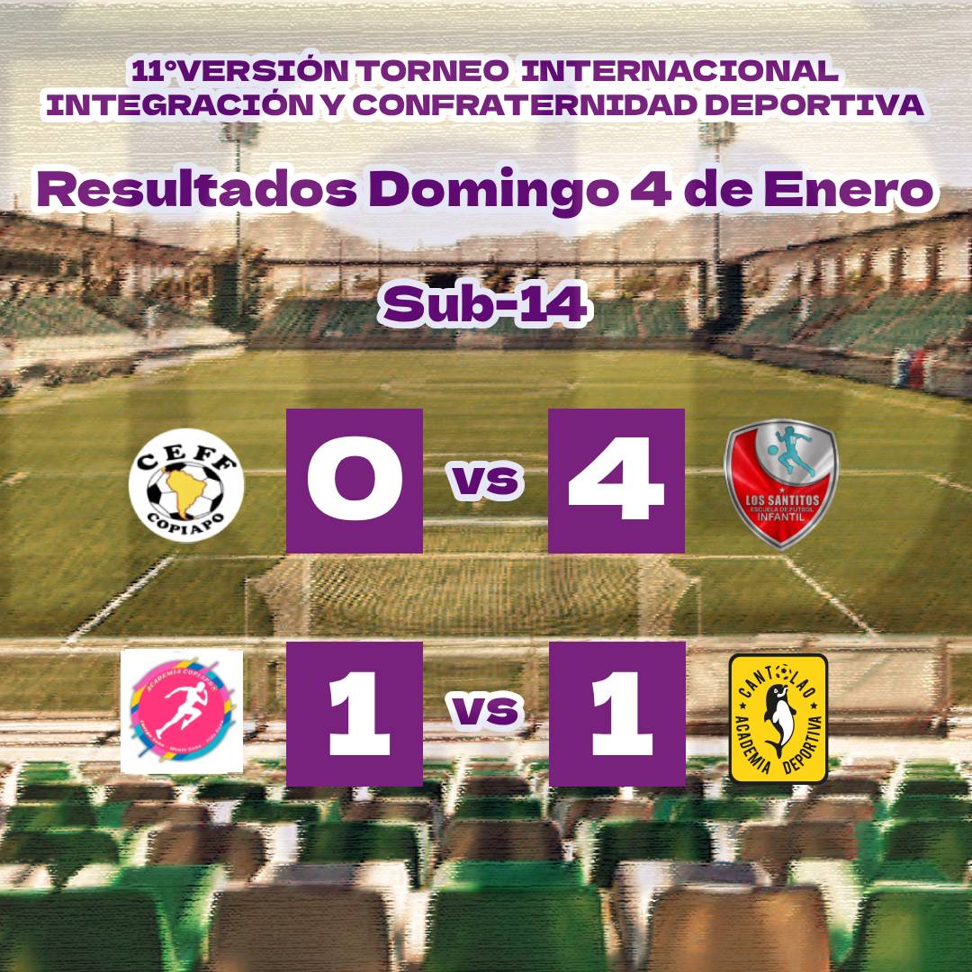 resultados sub 14 domingo